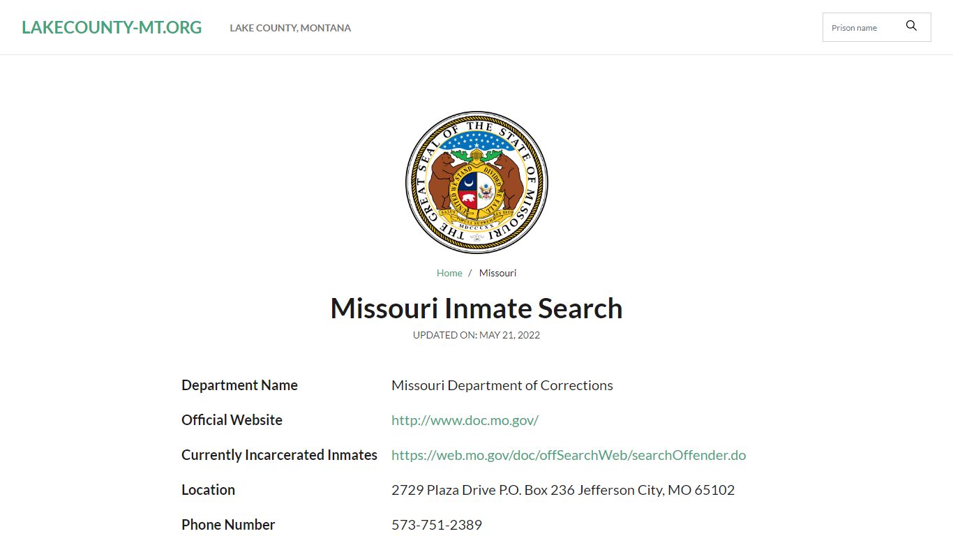 Boonville Correctional Center Inmate Search, Visitation, Phone no ...