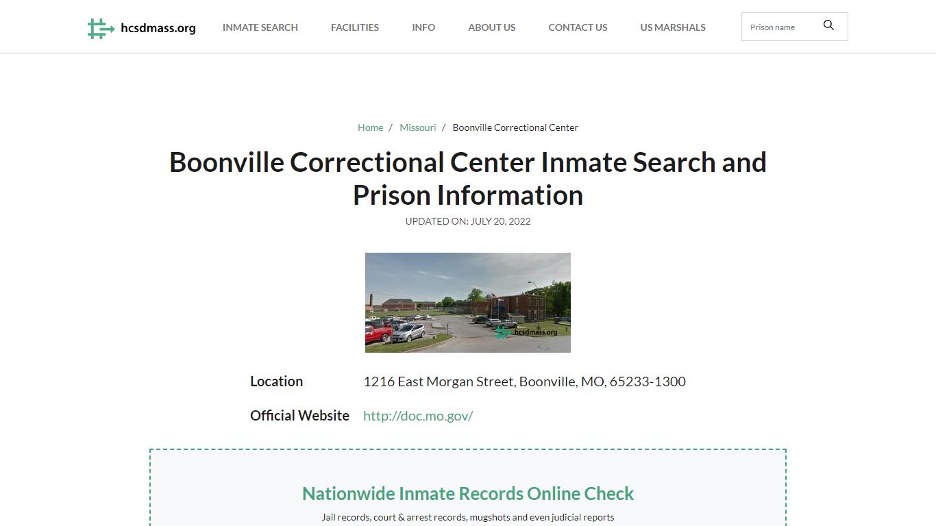 Boonville Correctional Center Inmate Search, Visitation, Phone no ...